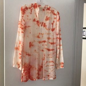 Tie dye gauze tunic